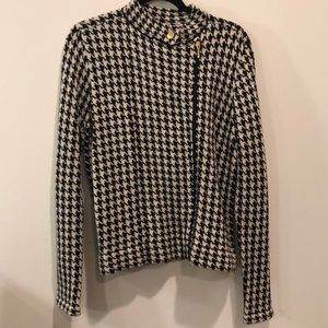 Houndstooth black and white light jacket
